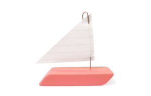 Sail made of recycled paper and eraser